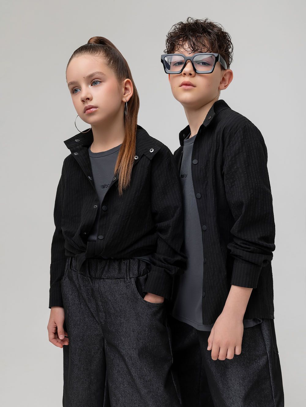 Рубашка с воротником стойкой - фото 3