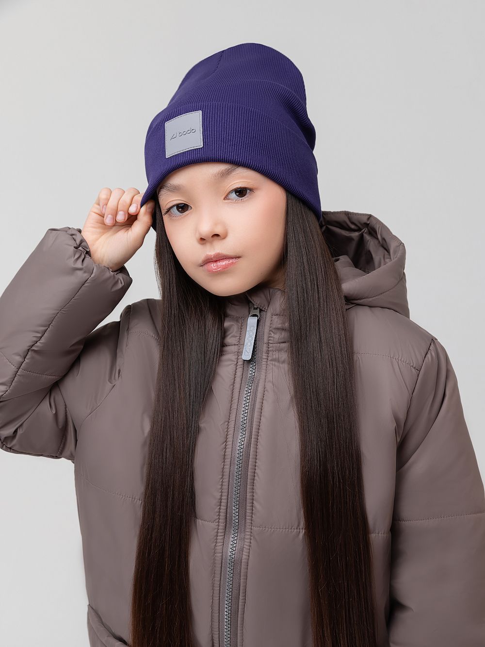 Шапка двойная в рубчик - фото 1