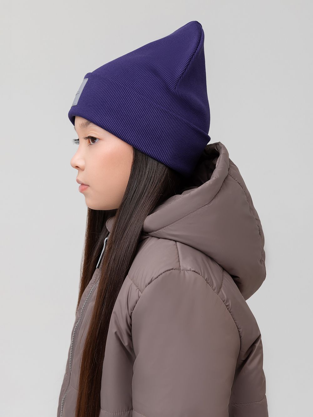 Шапка двойная в рубчик - фото 2