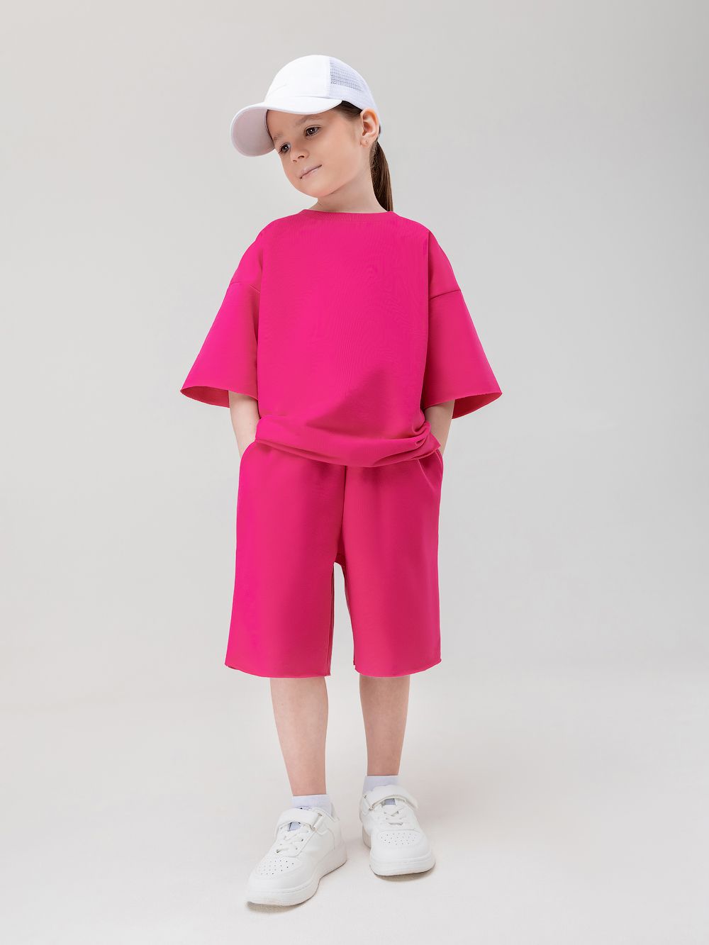 Костюм с шортами однотонный - фото 3