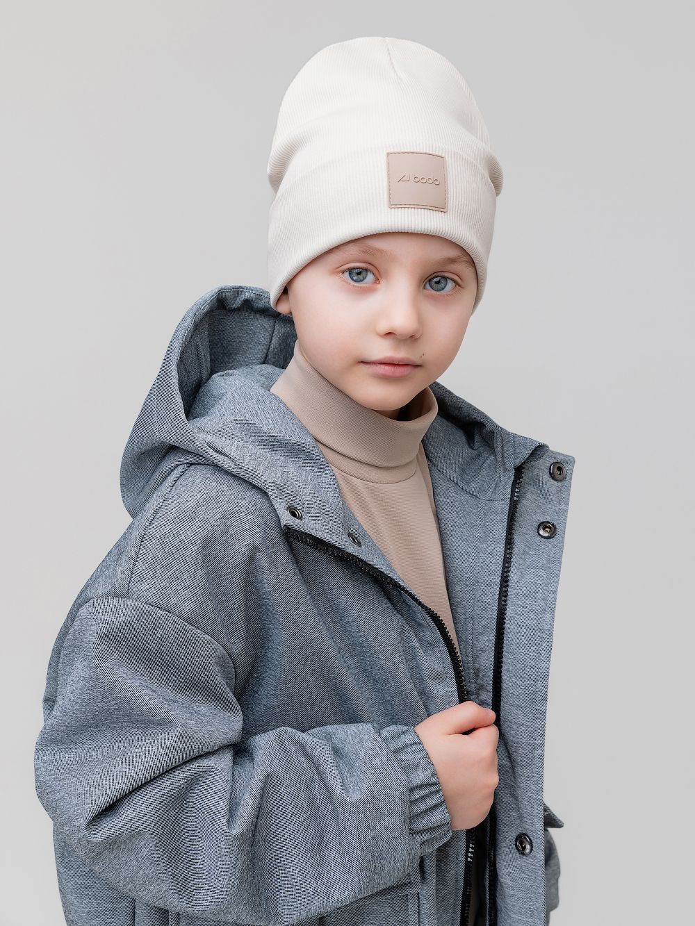 Шапка двойная в рубчик - фото 1