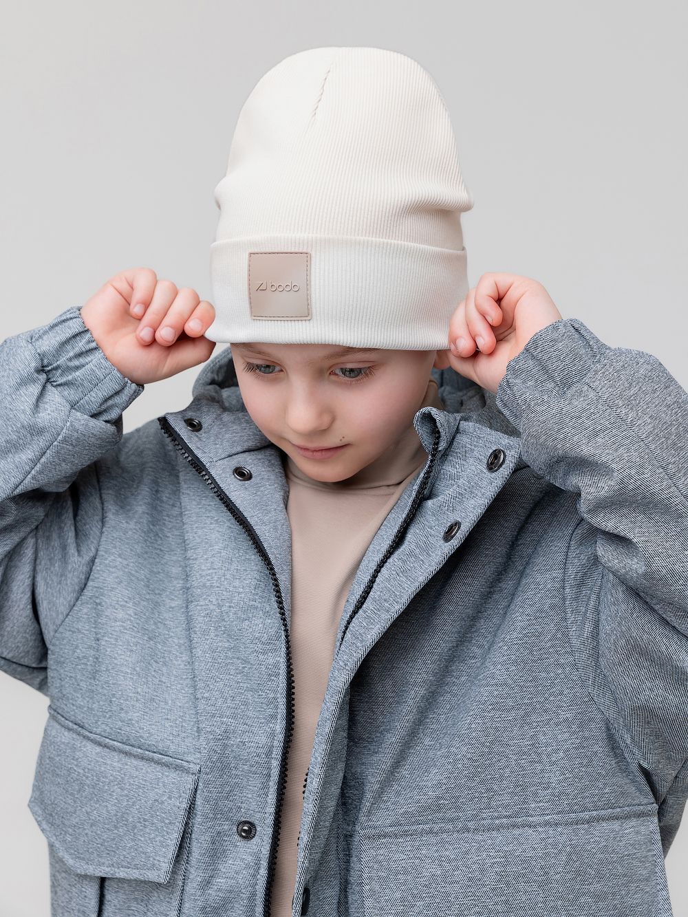 Шапка двойная в рубчик - фото 2