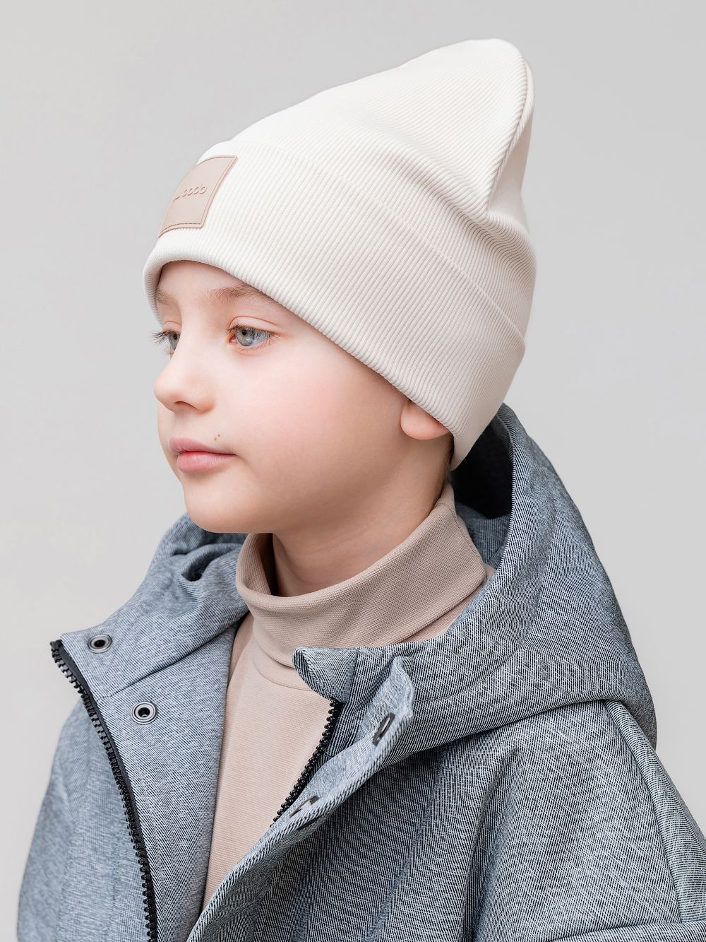 Шапка двойная в рубчик - фото 3