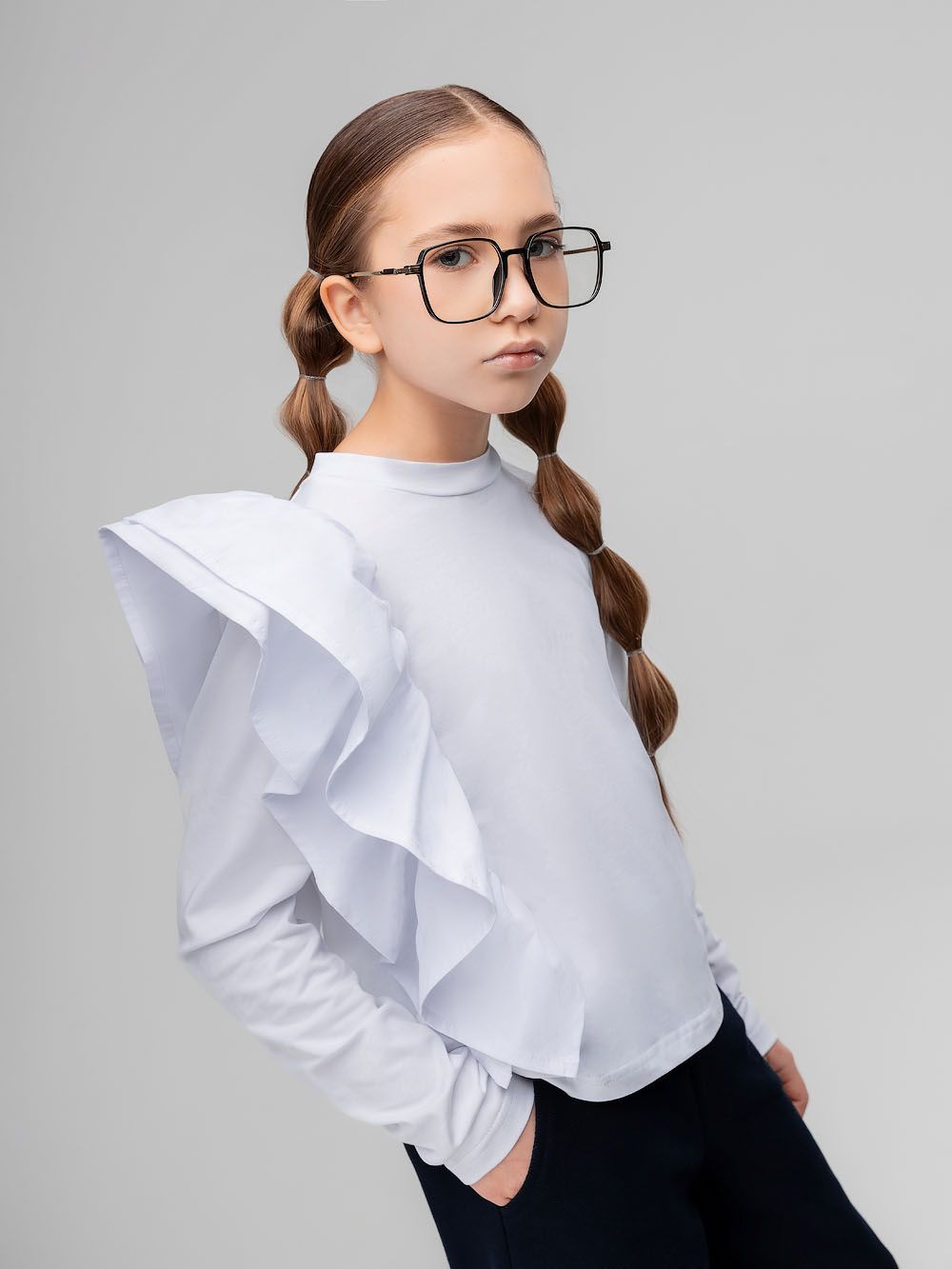 Лонгслив с воланом - фото 1