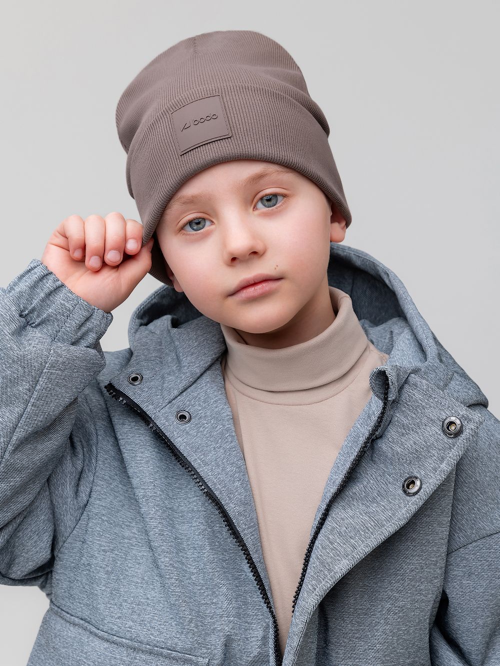 Шапка двойная в рубчик - фото 1