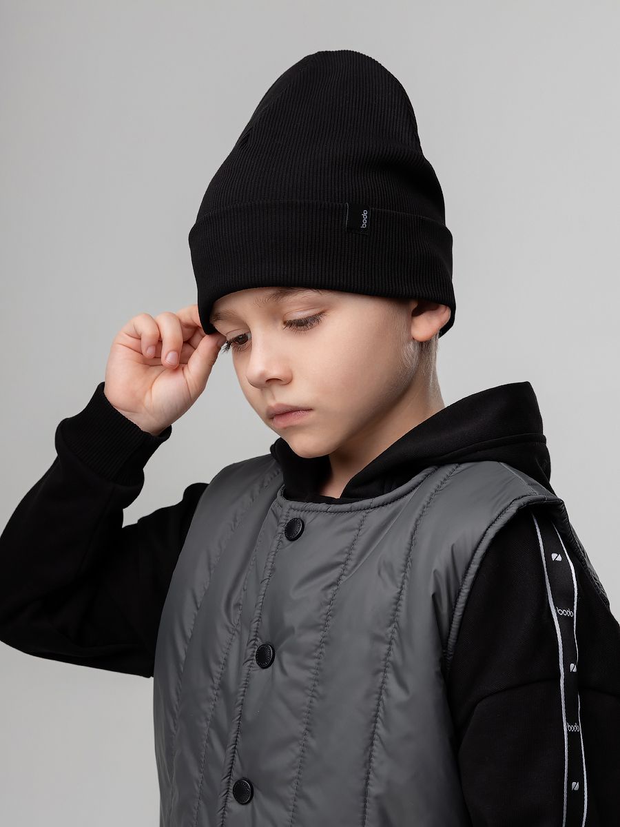 Шапка с отворотом в рубчик - фото 2