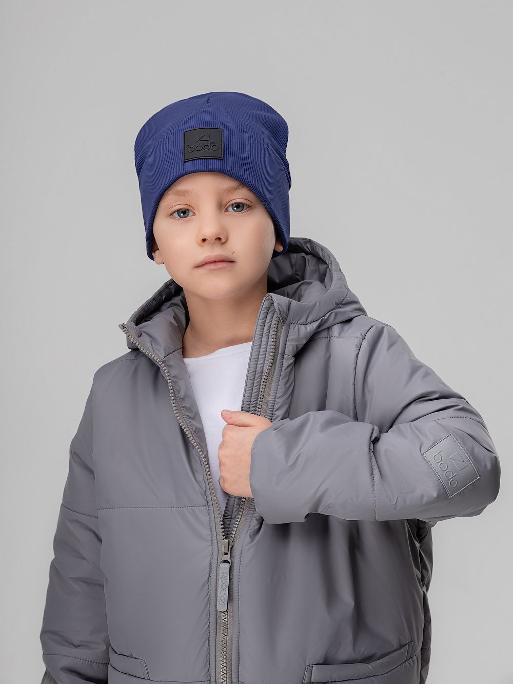 Шапка в рубчик с ПВХ нашивкой - фото 1