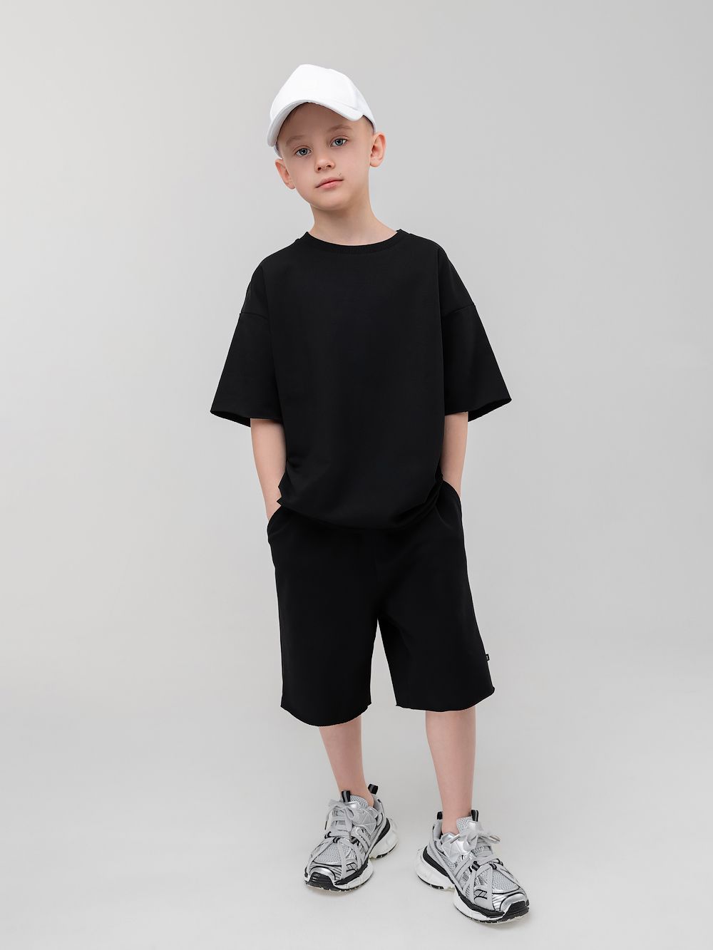 Костюм с шортами однотонный - фото 2