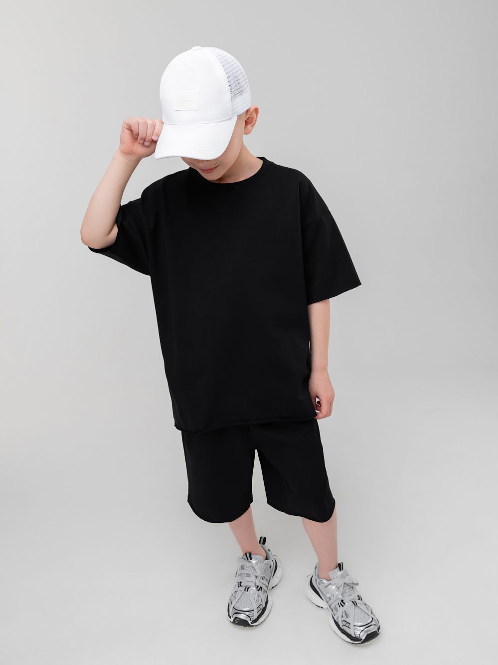 Костюм с шортами однотонный - фото 1