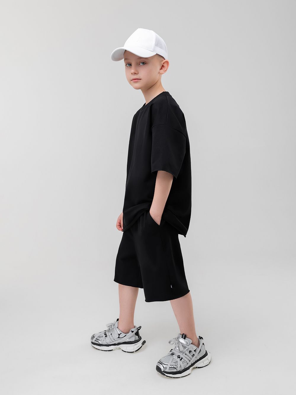 Костюм с шортами однотонный - фото 3