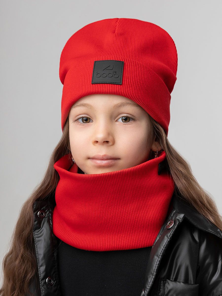 Комплект (шапка, снуд) с ПВХ нашивкой - фото 1