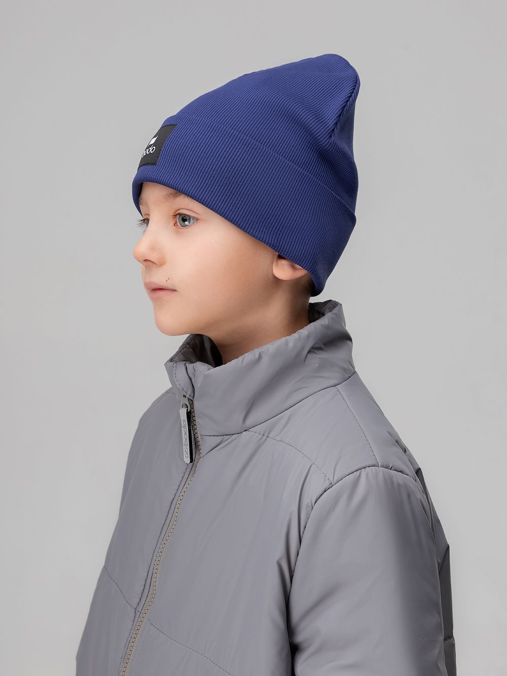 Шапка двойная в рубчик - фото 3