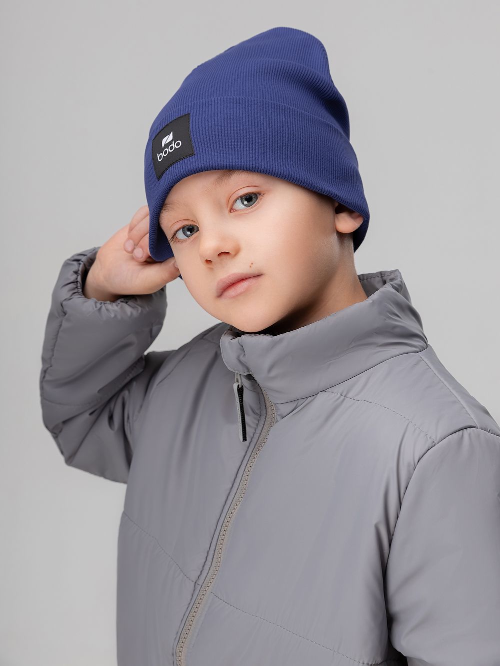 Шапка двойная в рубчик - фото 2