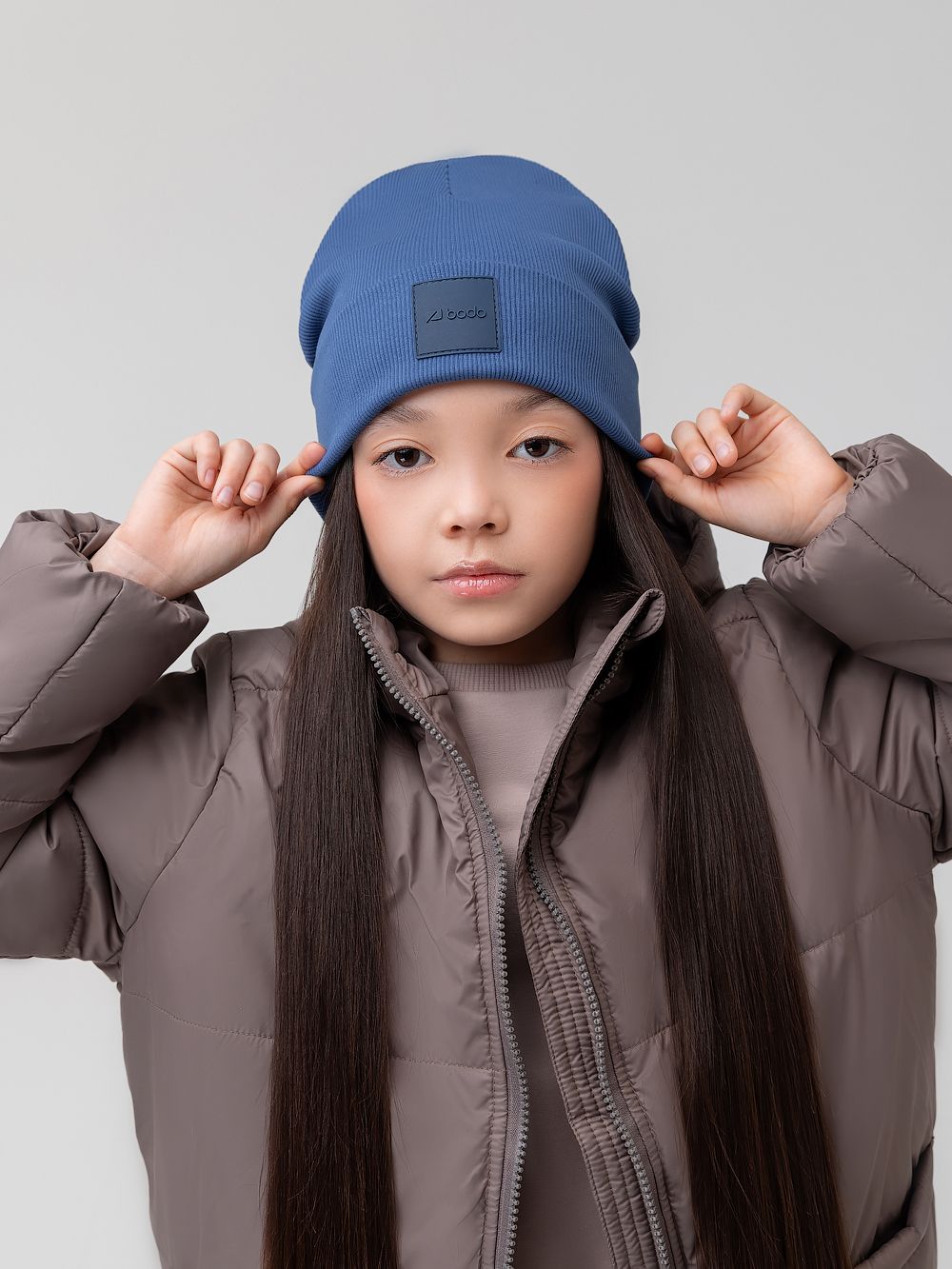 Шапка двойная в рубчик - фото 1