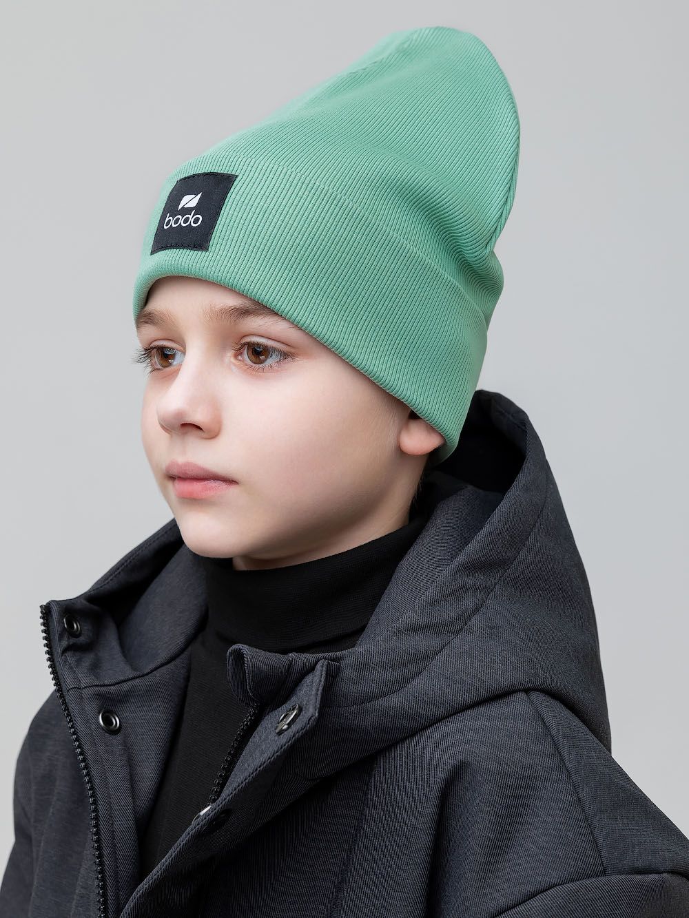 Шапка двойная в рубчик - фото 2