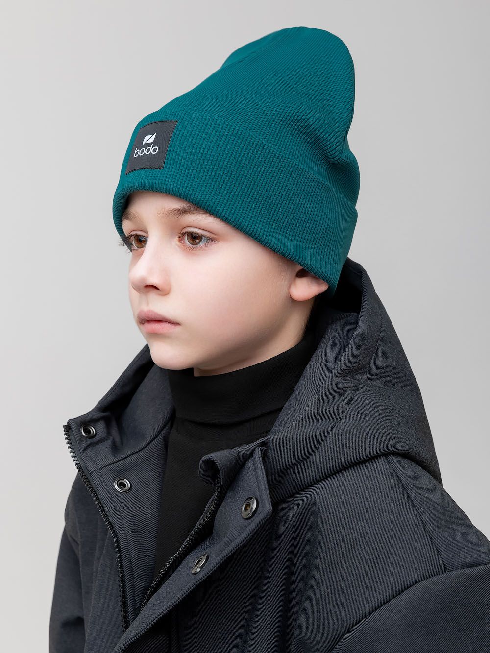 Шапка двойная в рубчик - фото 2