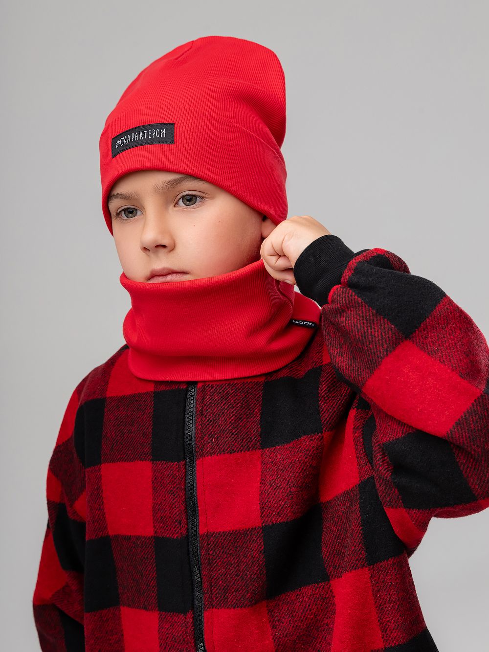 Комплект (шапка, снуд) #Схарактером - фото 1