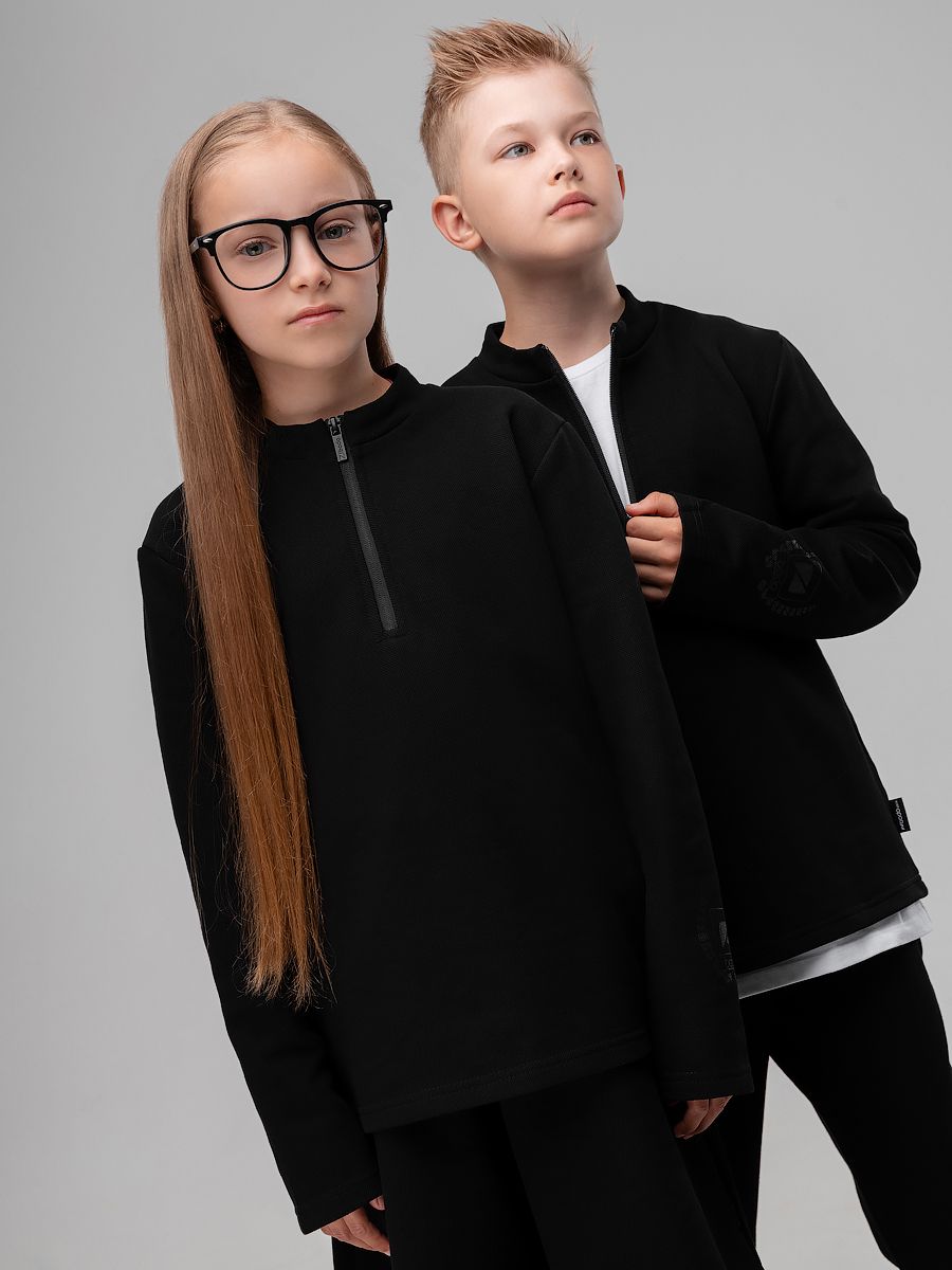 Лонгслив пике с короткой молнией - фото 1