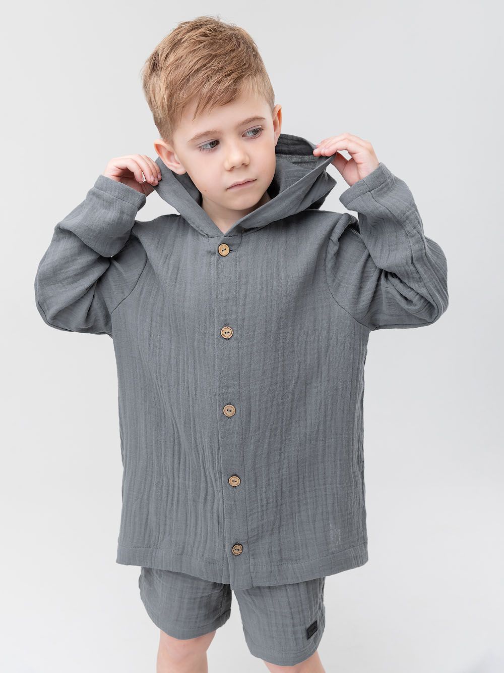 Костюм с капюшоном муслиновый - фото 3