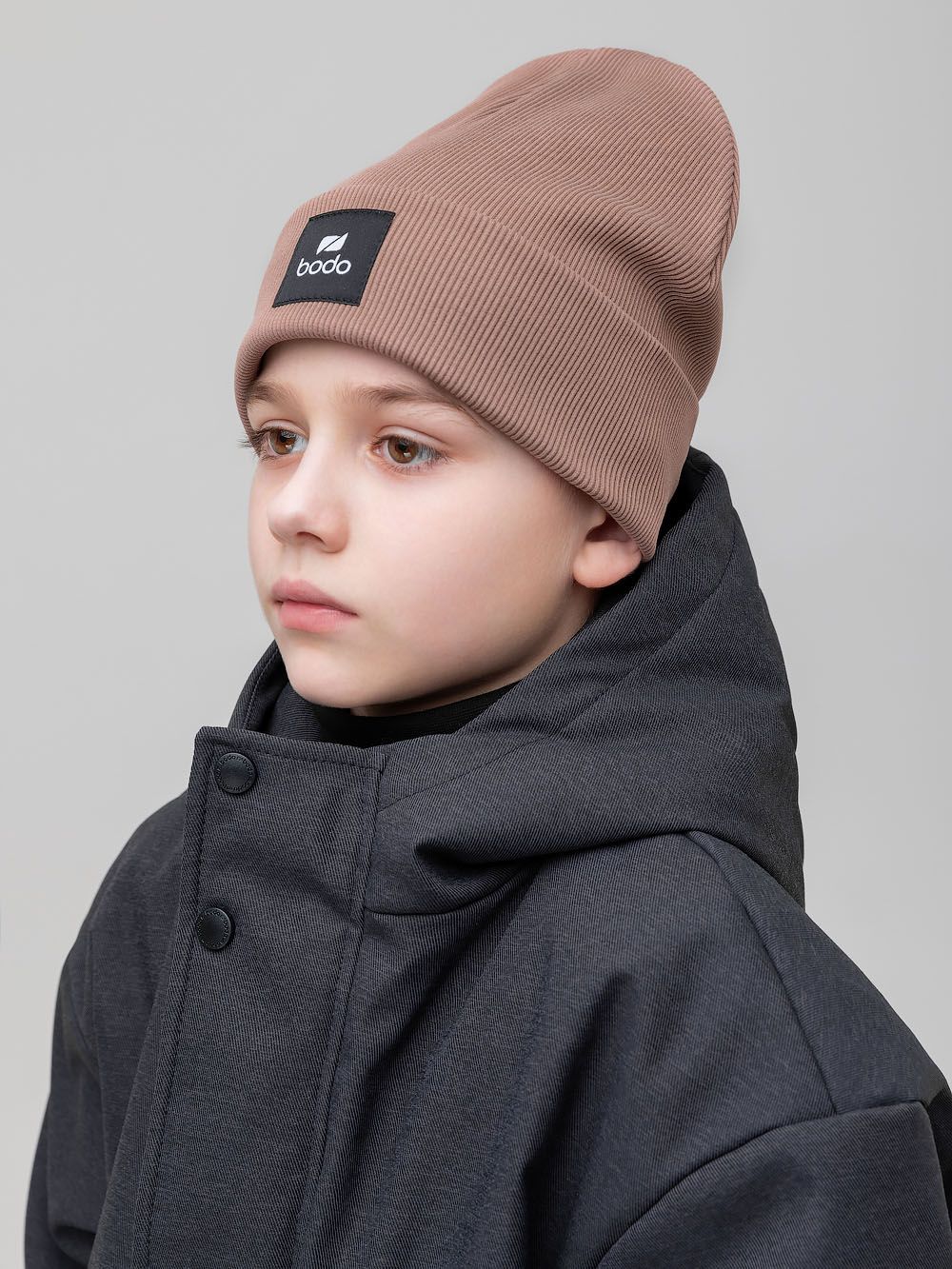 Шапка двойная в рубчик - фото 2