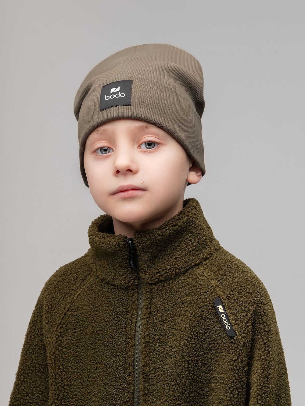 Шапка двойная в рубчик - фото 1