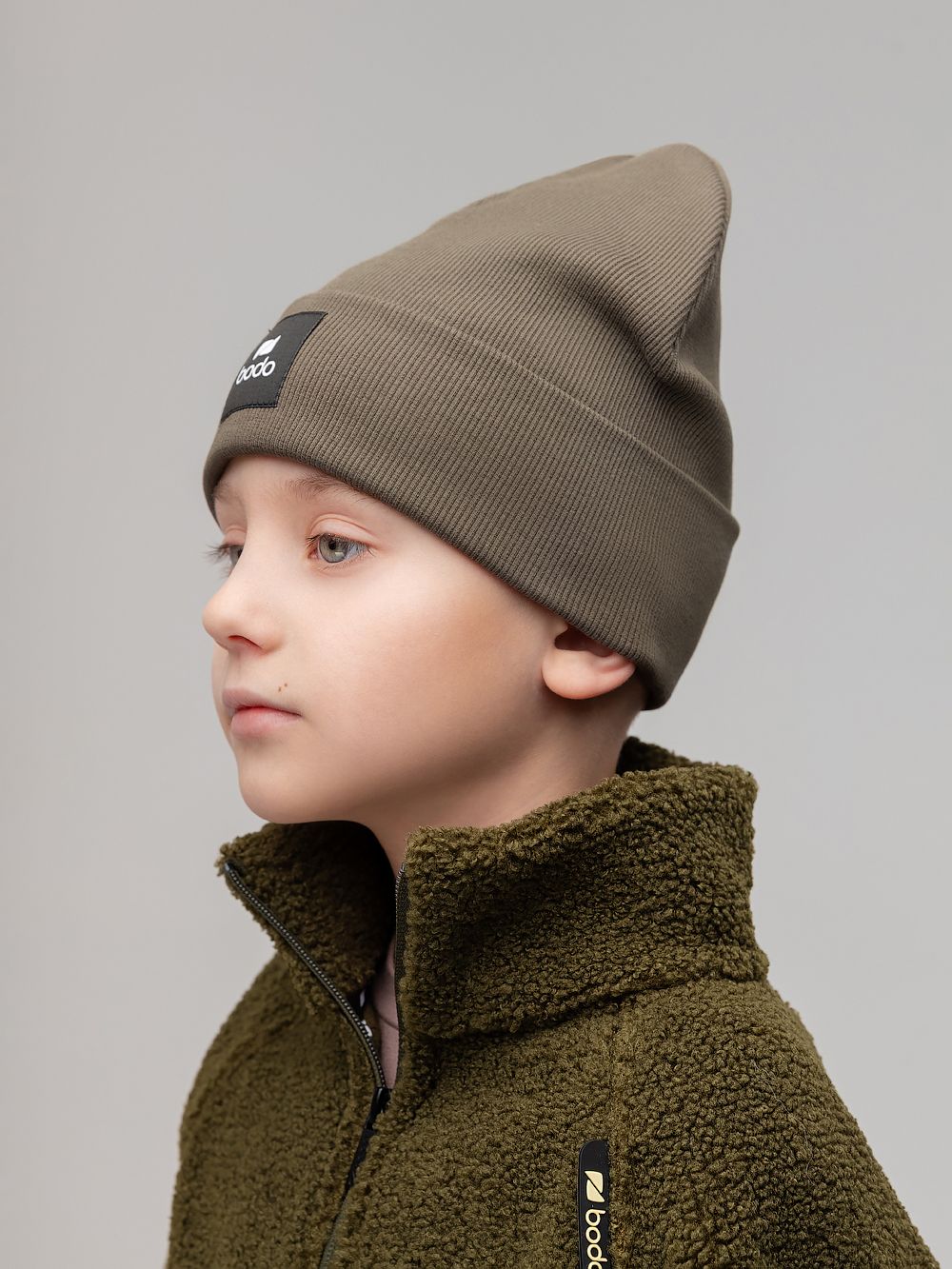 Шапка двойная в рубчик - фото 3