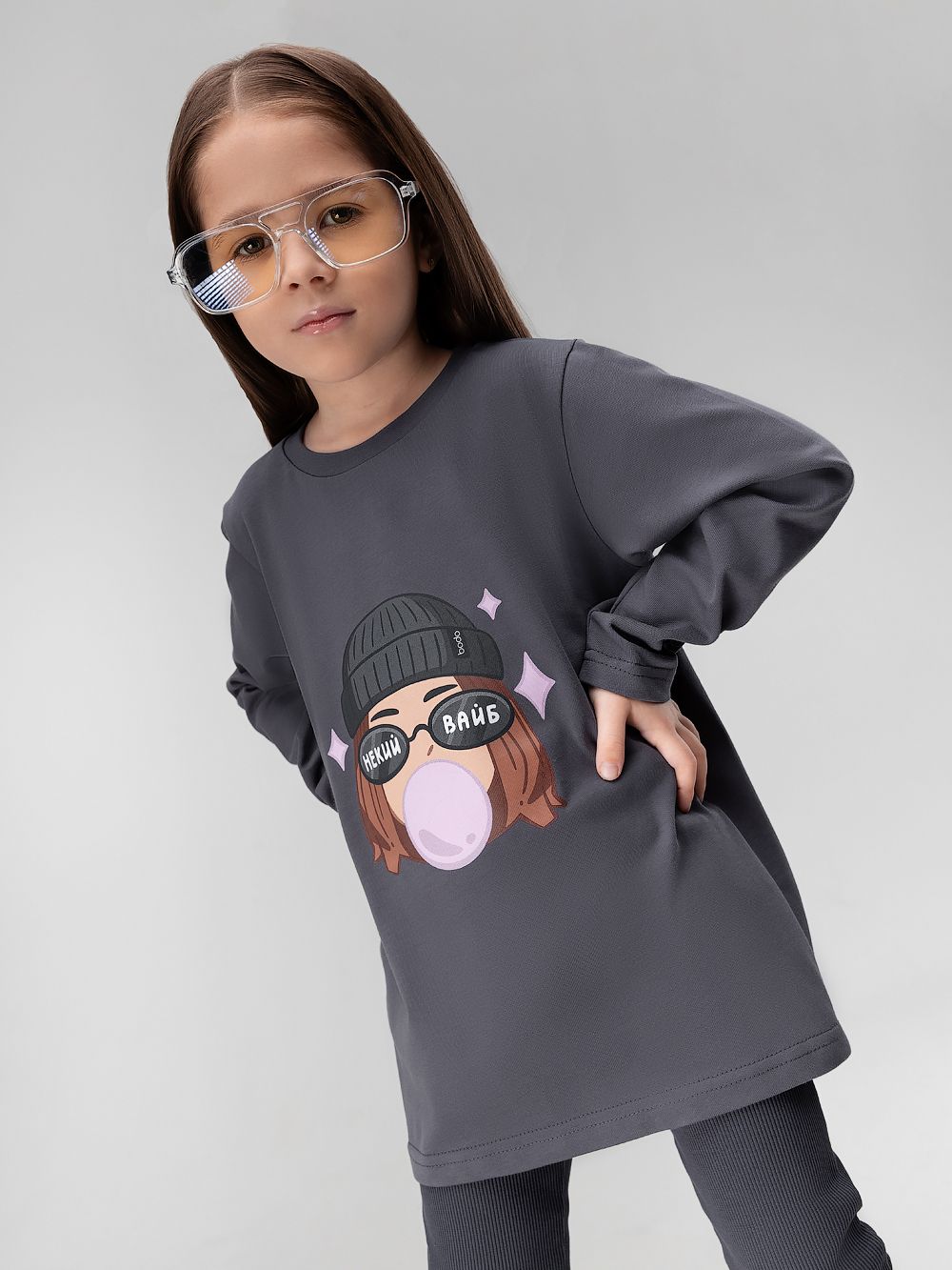 Лонгслив с принтом - фото 1