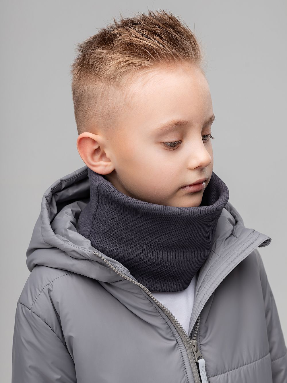 Шарф (Снуд) в рубчик - фото 1