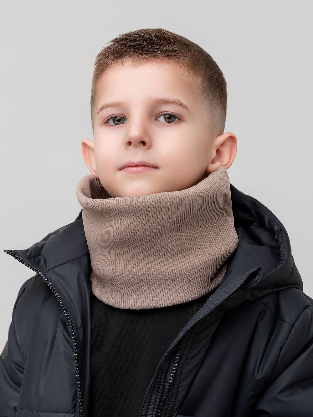 Шарф (Снуд) в рубчик - фото 1