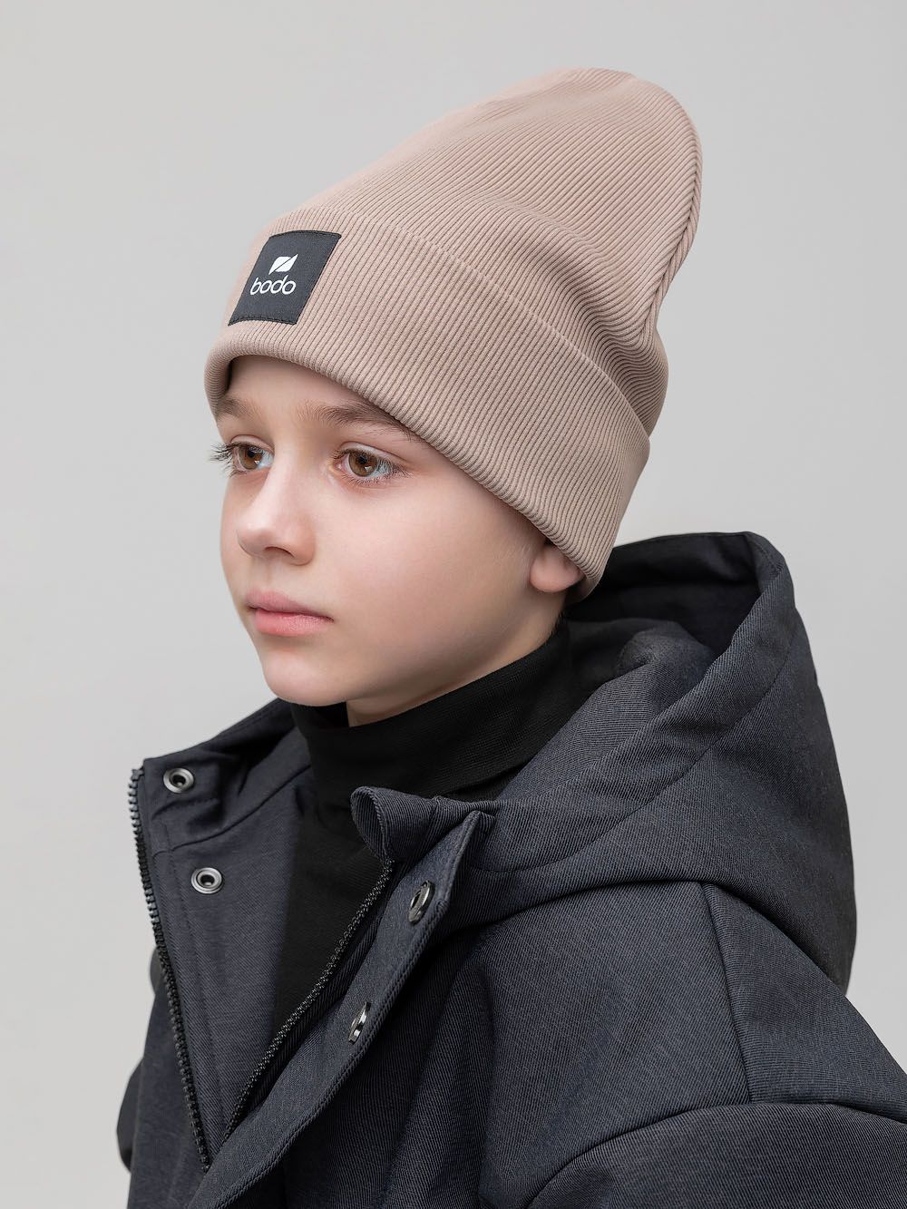 Шапка двойная в рубчик - фото 2