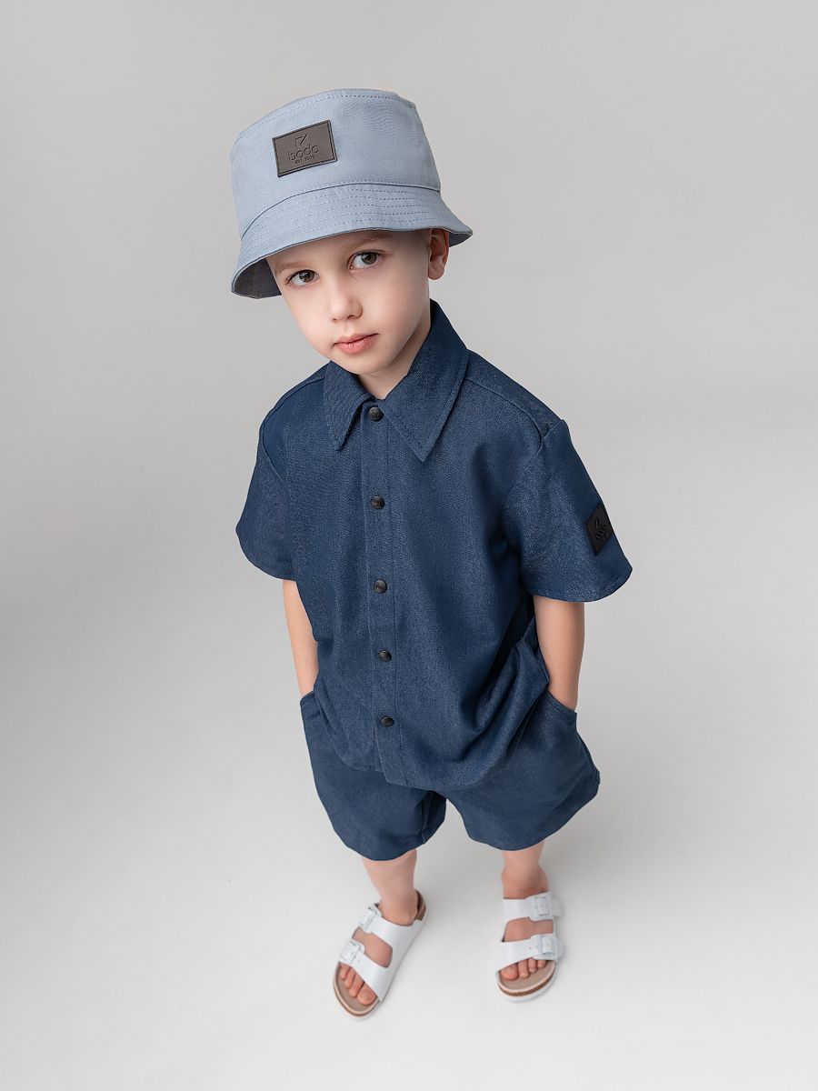 Костюм джинсовый с шортами - фото 7