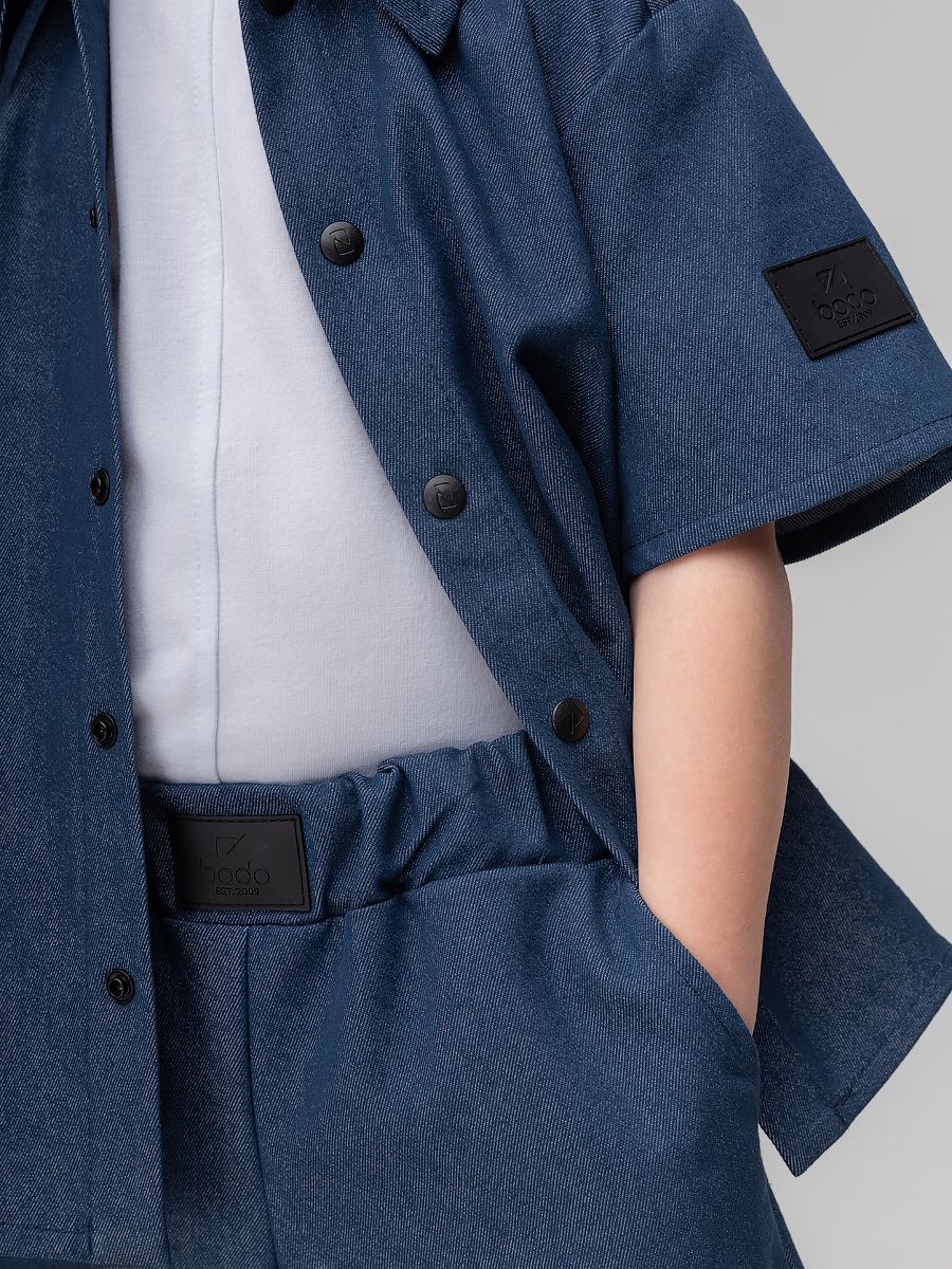 Костюм джинсовый с шортами - фото 13