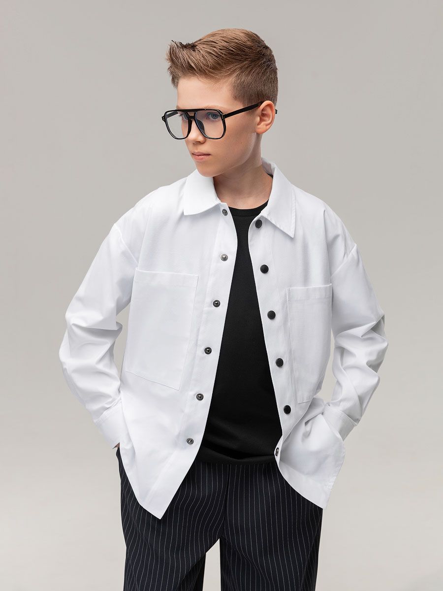 Рубашка с накладными карманами - фото 1