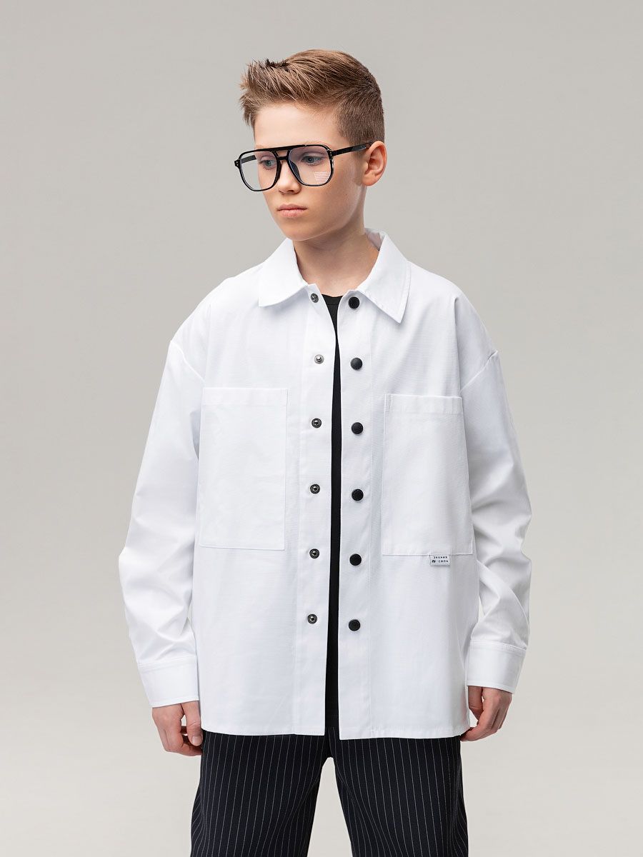 Рубашка с накладными карманами - фото 2