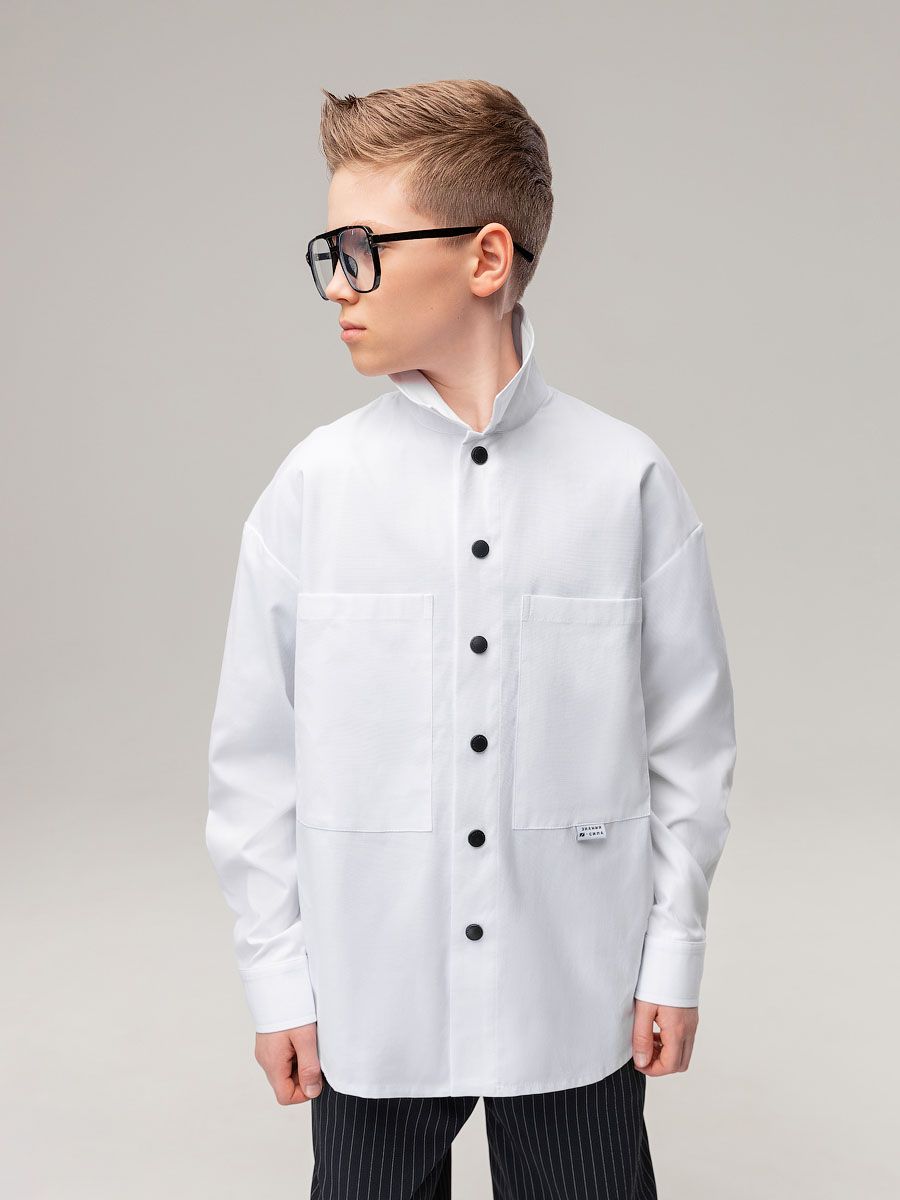 Рубашка с накладными карманами - фото 3