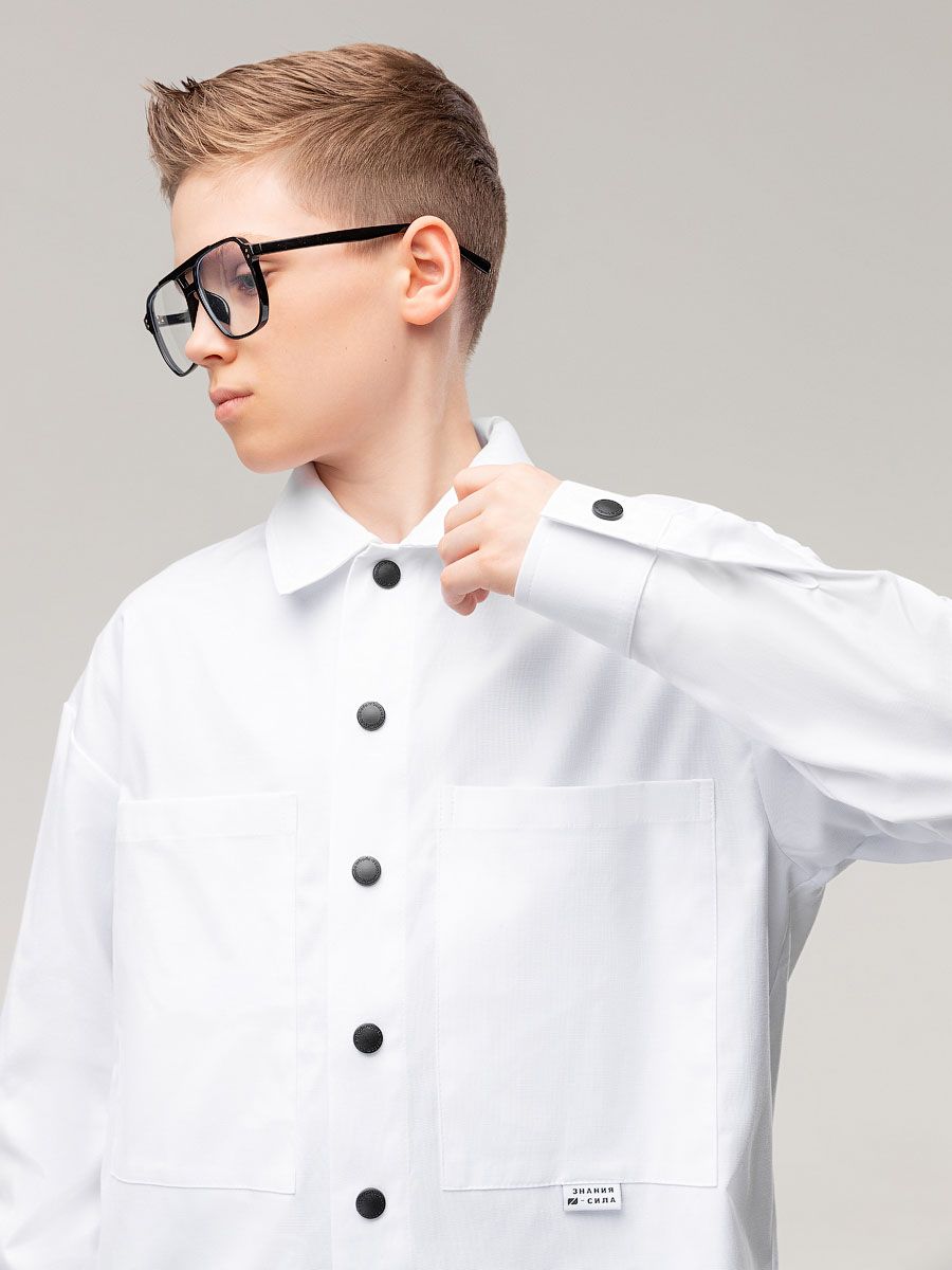 Рубашка с накладными карманами - фото 8