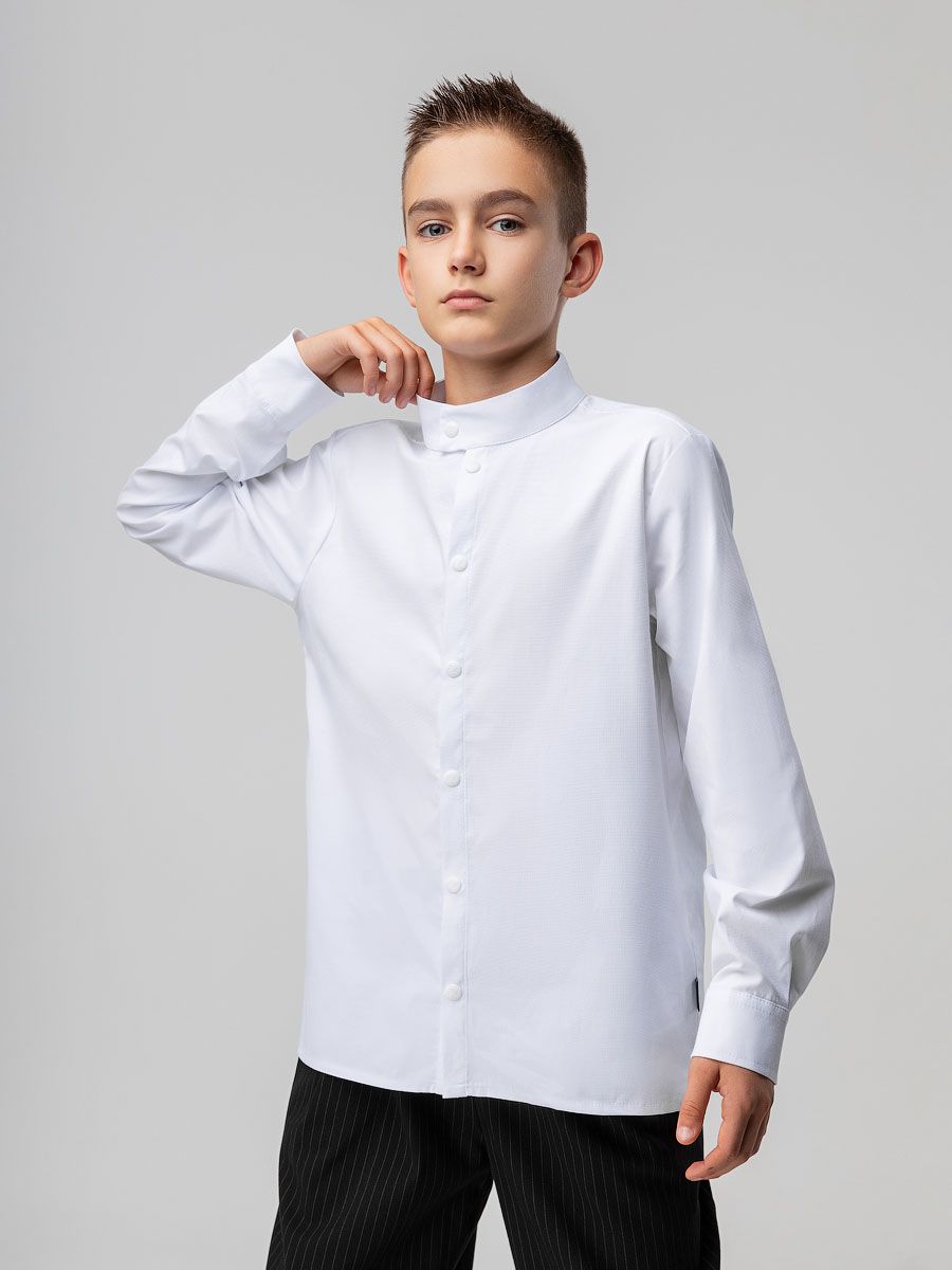 Рубашка с воротником стойкой - фото 1