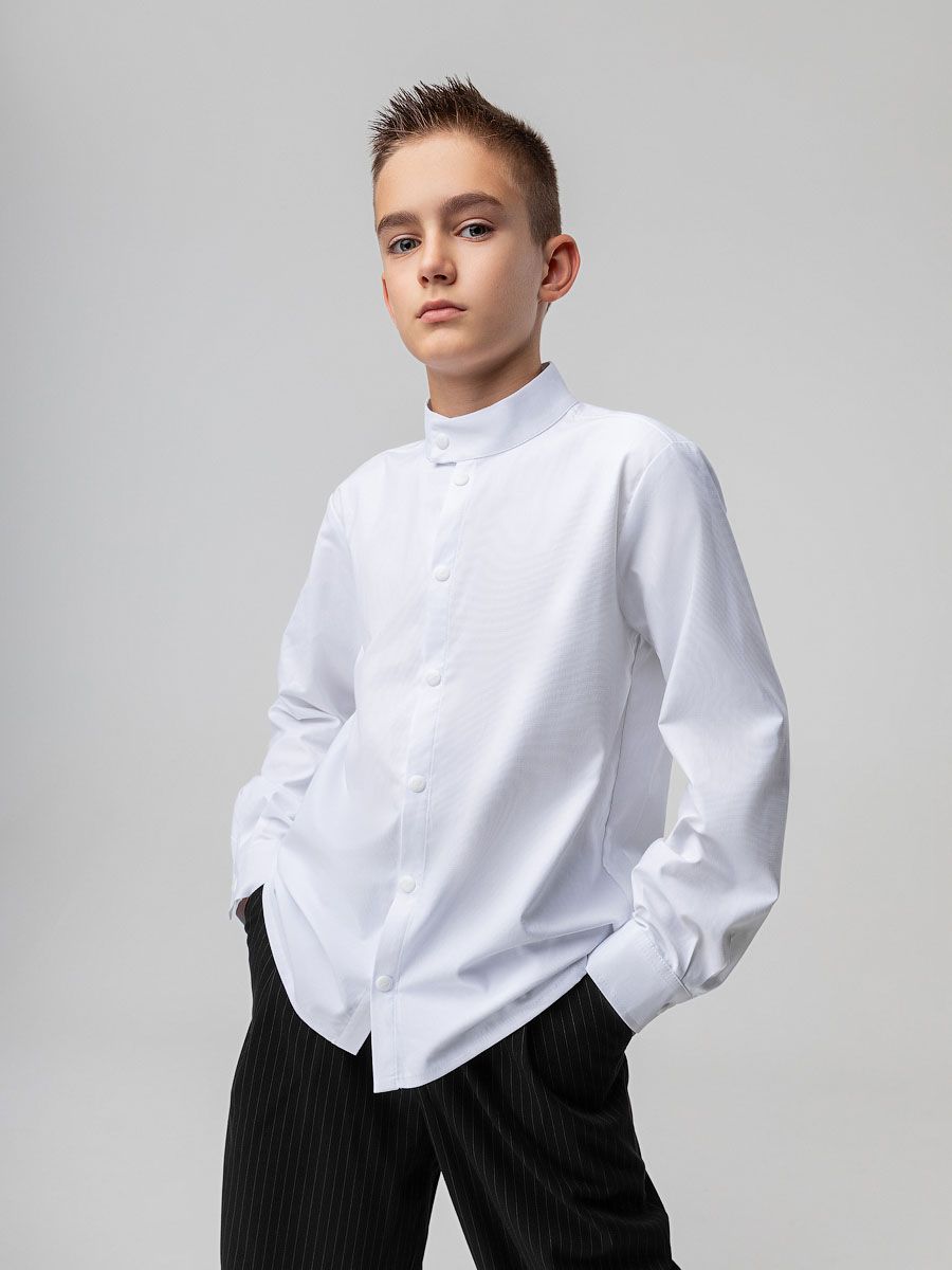 Рубашка с воротником стойкой - фото 2