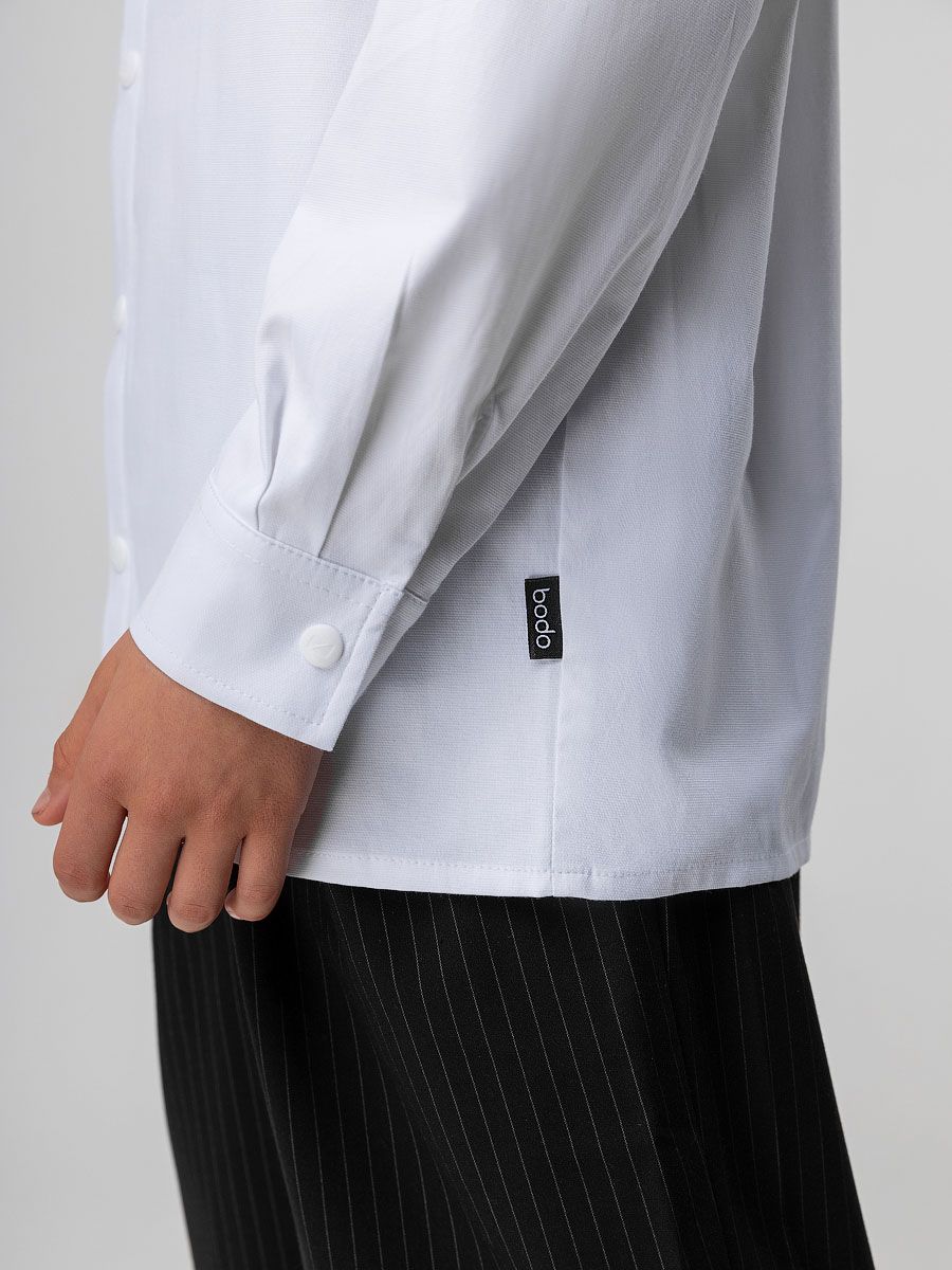 Рубашка с воротником стойкой - фото 4