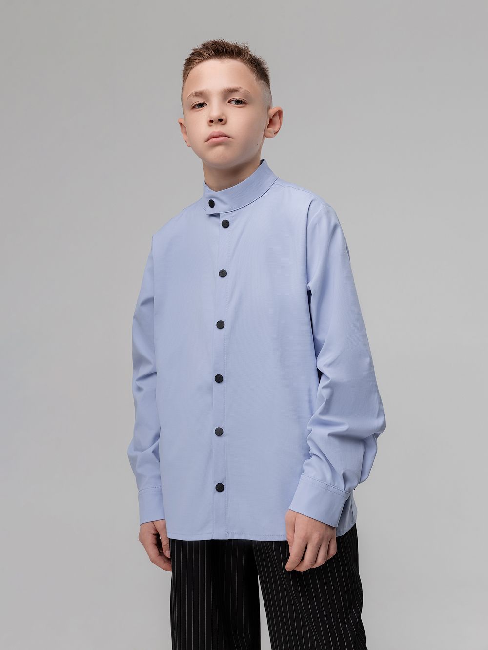 Рубашка с воротником стойкой - фото 3