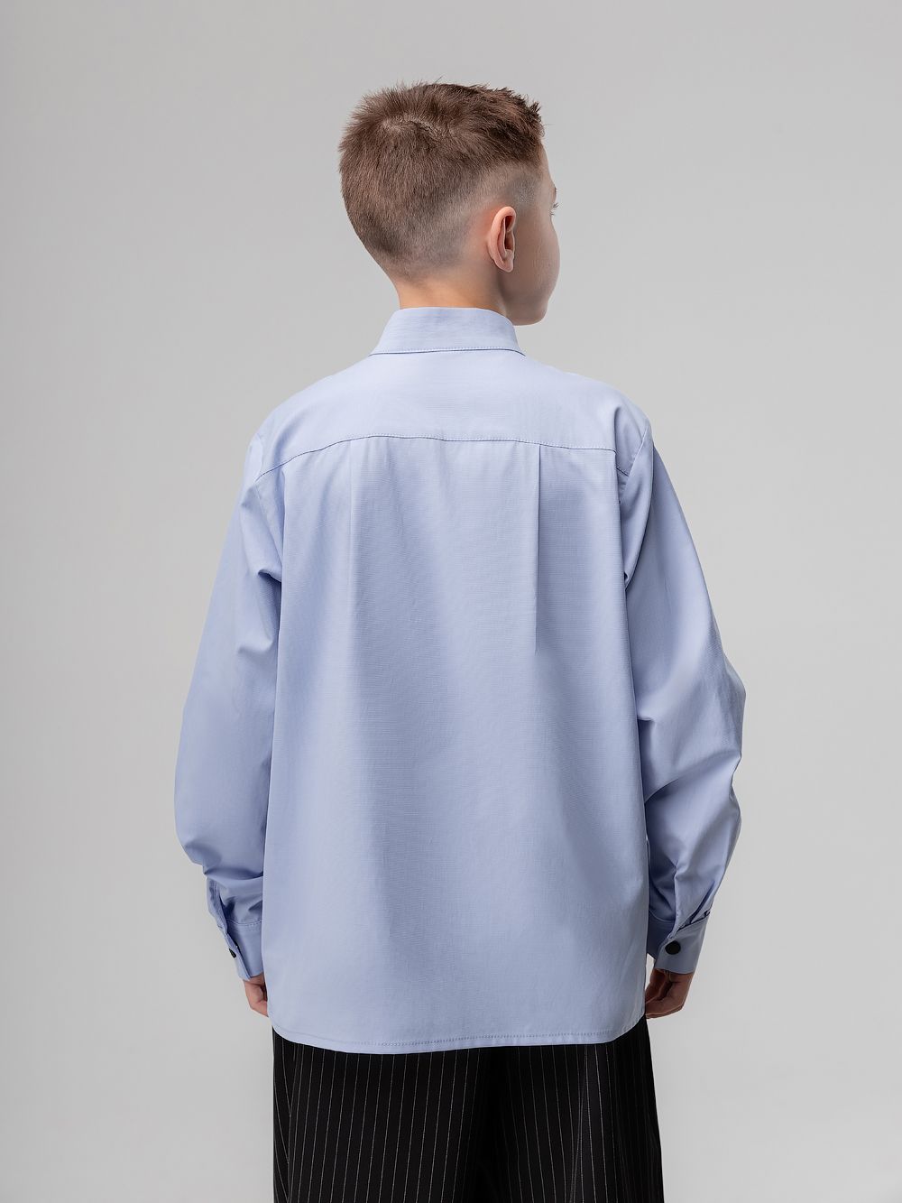 Рубашка с воротником стойкой - фото 7