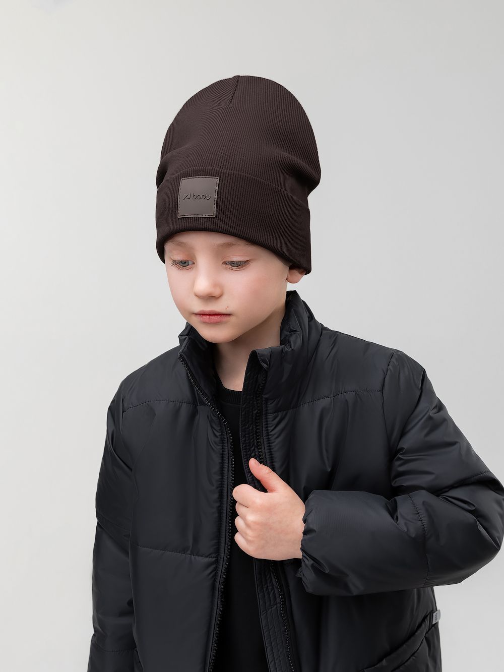 Шапка двойная в рубчик - фото 1