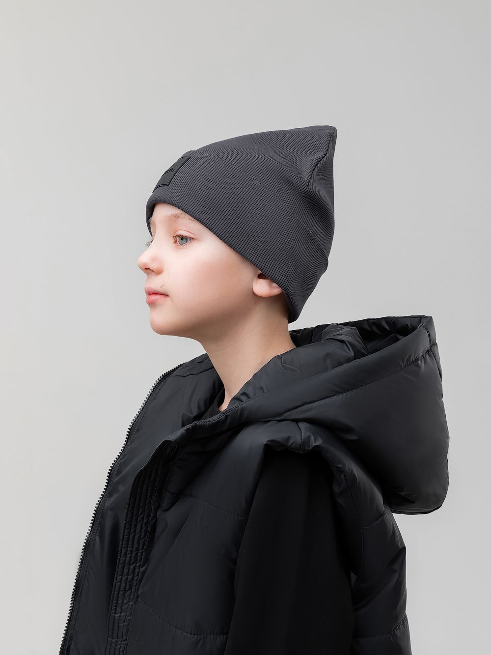 Шапка двойная в рубчик - фото 2