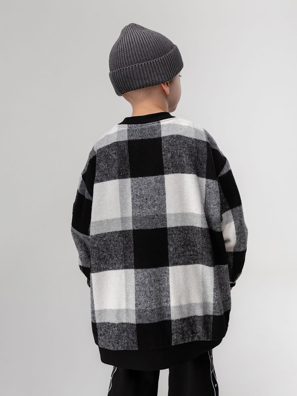 Толстовка - бомбер в клетку - фото 6