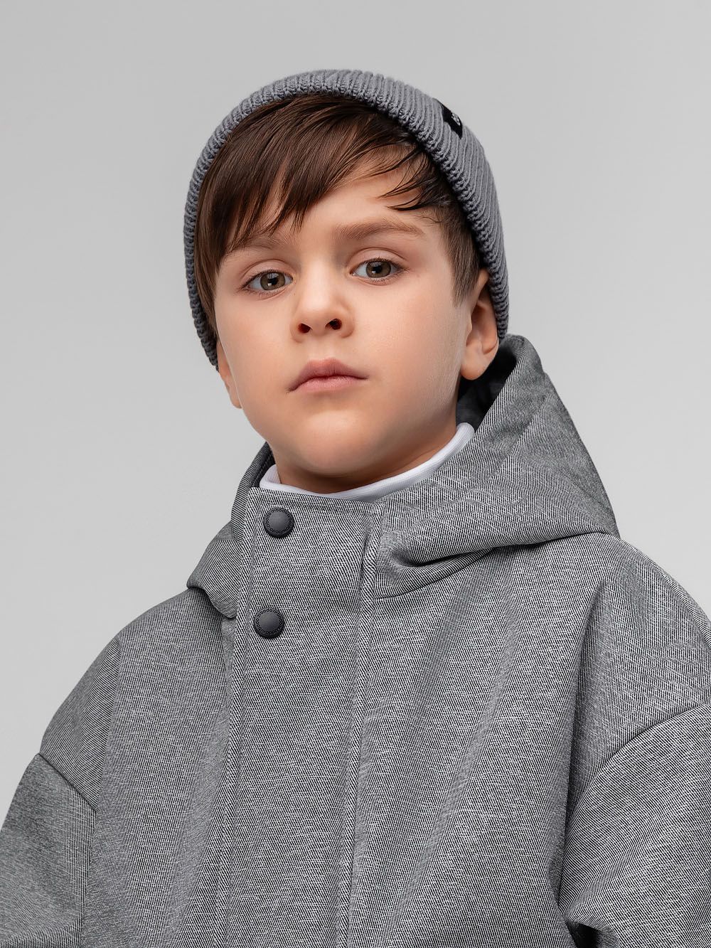 Шапка вязаная с жаккардовой нашивкой - фото 2