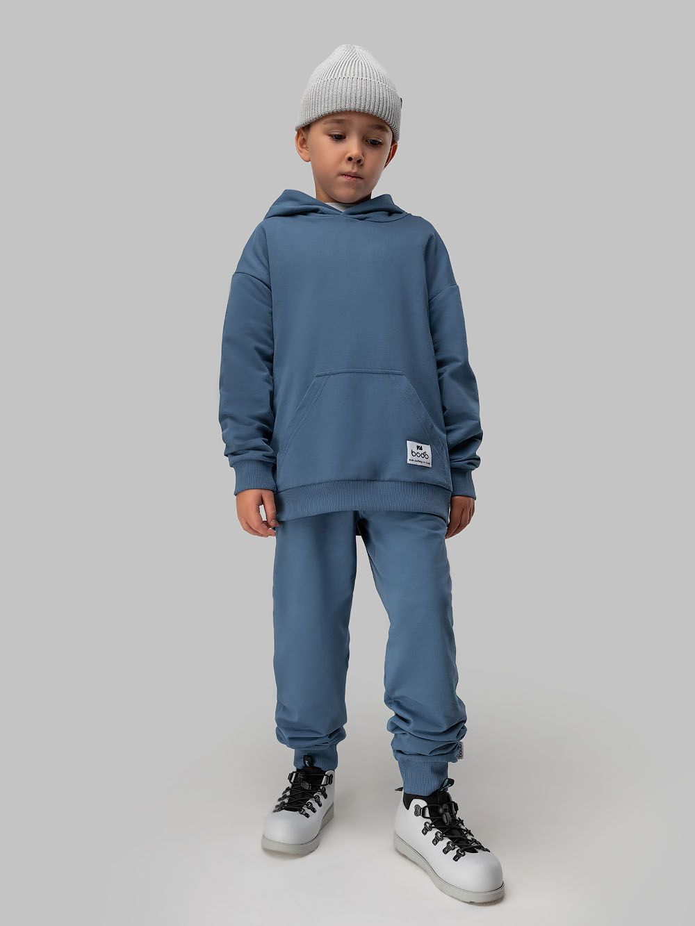 Костюм с толстовкой однотонный - фото 1