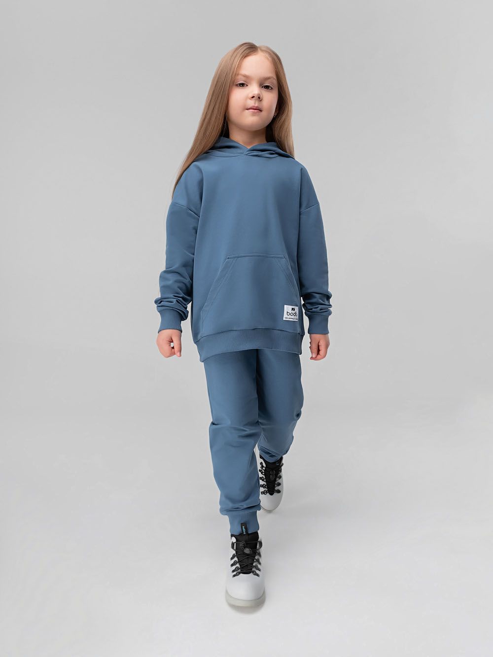 Костюм с толстовкой однотонный - фото 2