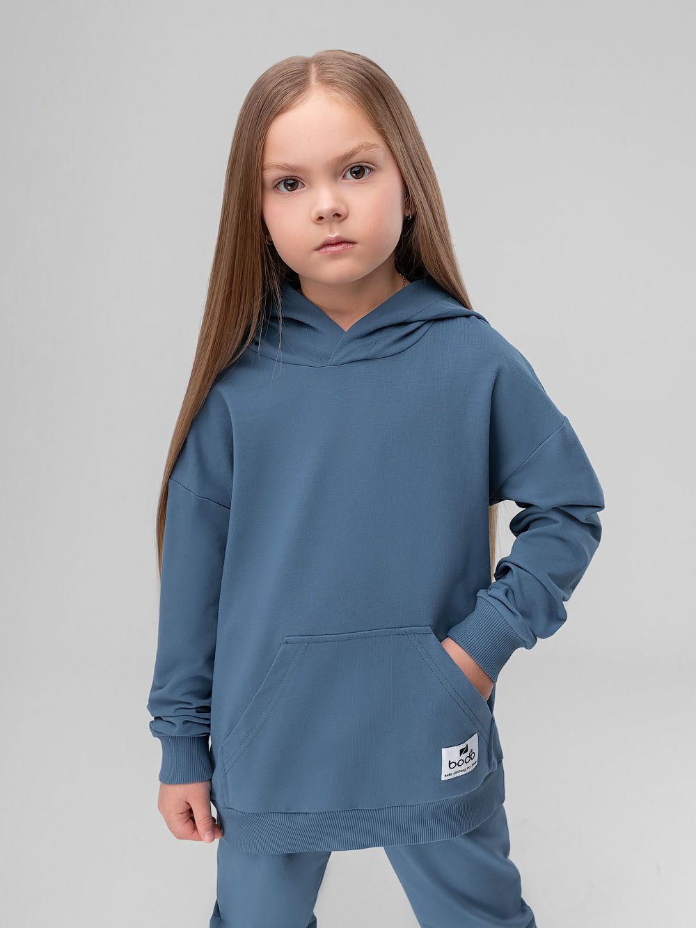 Костюм с толстовкой однотонный - фото 4