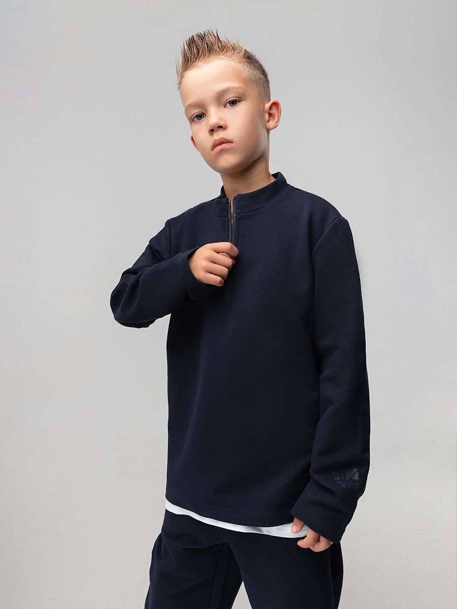 Лонгслив пике с короткой молнией - фото 3