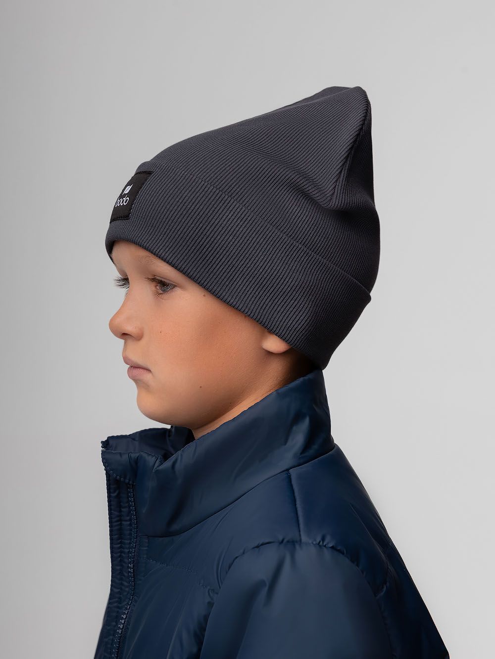 Шапка двойная в рубчик - фото 3